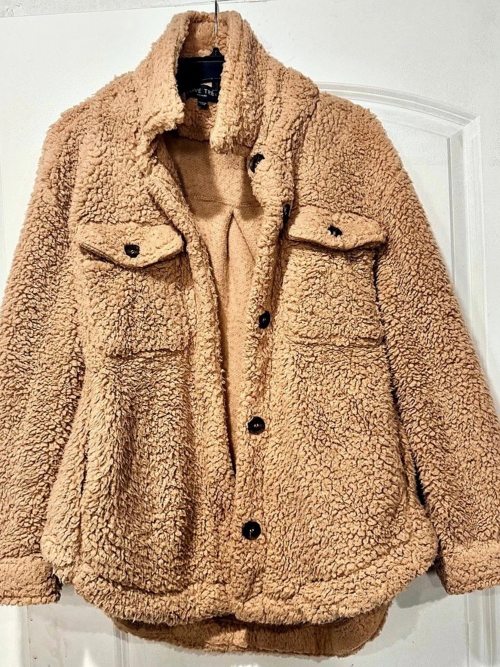 Love Tree Teddy Fleece Jacket in Brown
